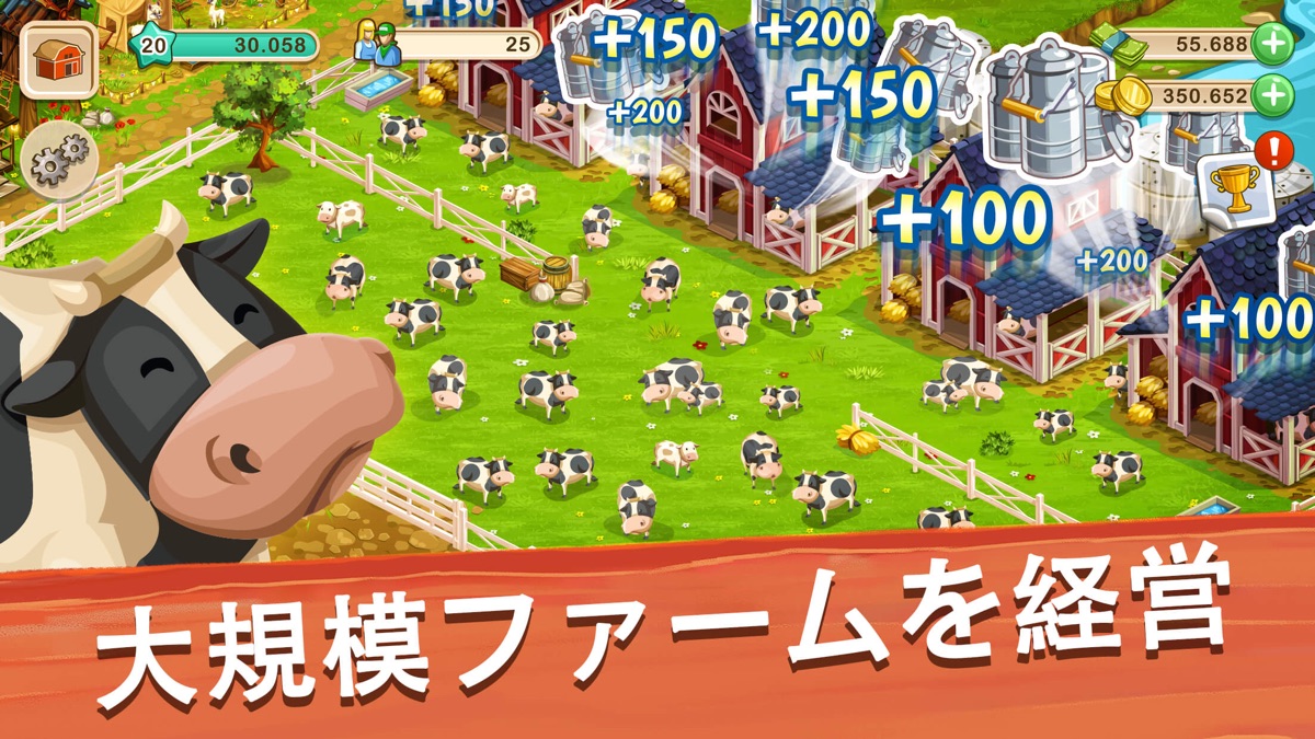大量の牛を放牧する牧場エリアと牛のクローズアップ