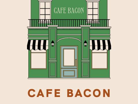 CAFE BACONの遊び方説明画面。タップでセレクト、ダブルタップでアイテム詳細、組み合わせ可能の案内