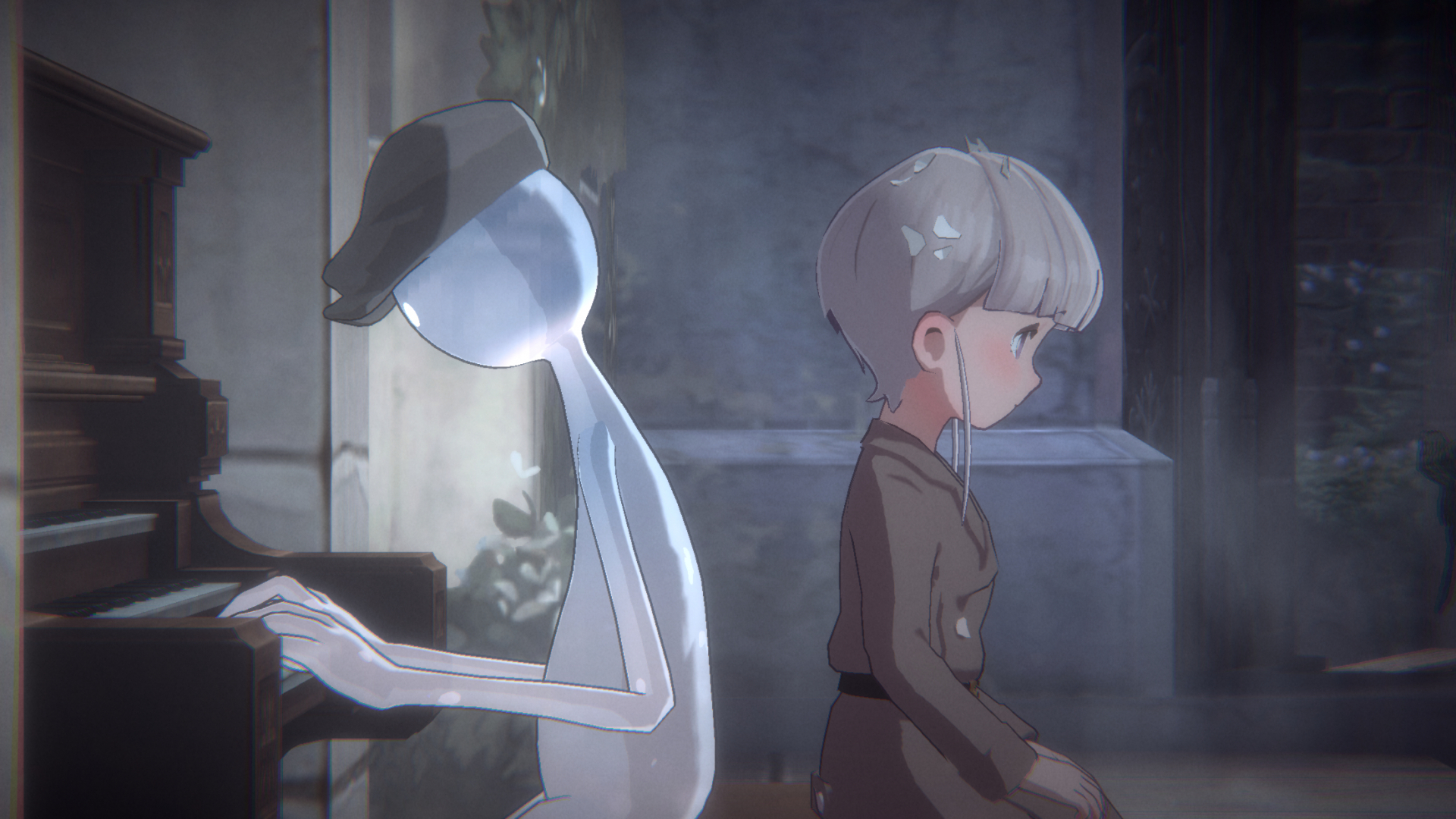 守護霊Deemoと少女エコーのシーン
