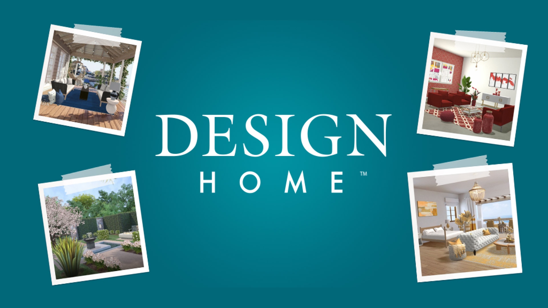 Design Homeのロゴと様々なテイストの部屋デザイン例をまとめたイメージ