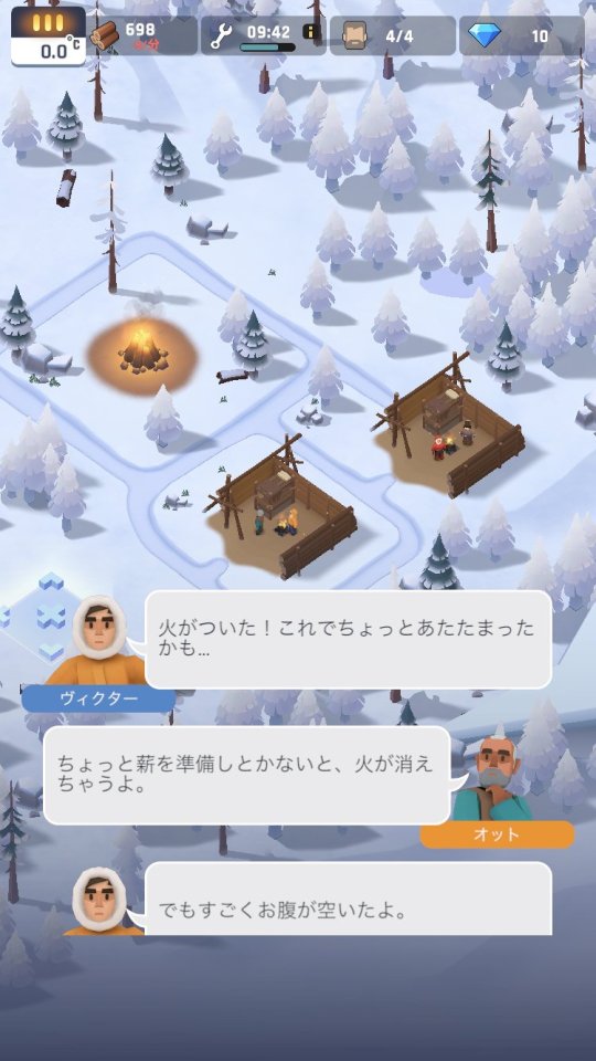 『フローズン・シティ』サバイバー同士の会話シーン―ヴィクターとオットが焚き火や食料について話す場面