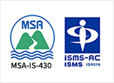 MSA-IS-430とISMS-AC(ISO27001該当)の認証ロゴが並んだ画像
