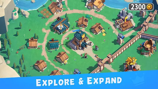 広告のアクション演出とは異なる、街を探索・拡張していく実際のゲーム画面