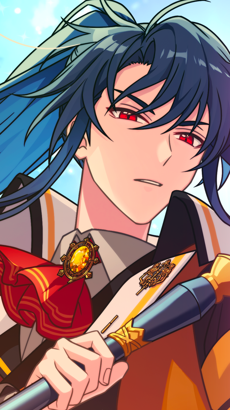 紺色の髪に紅い瞳を持つ魔法使いのキャラクターアート