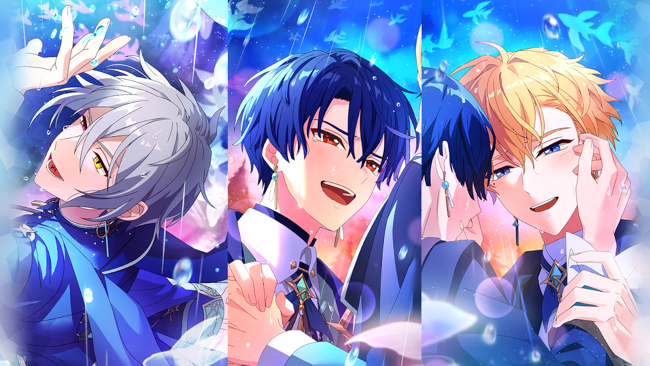 雨をイメージした3人の魔法使いの記念ビジュアルイラスト