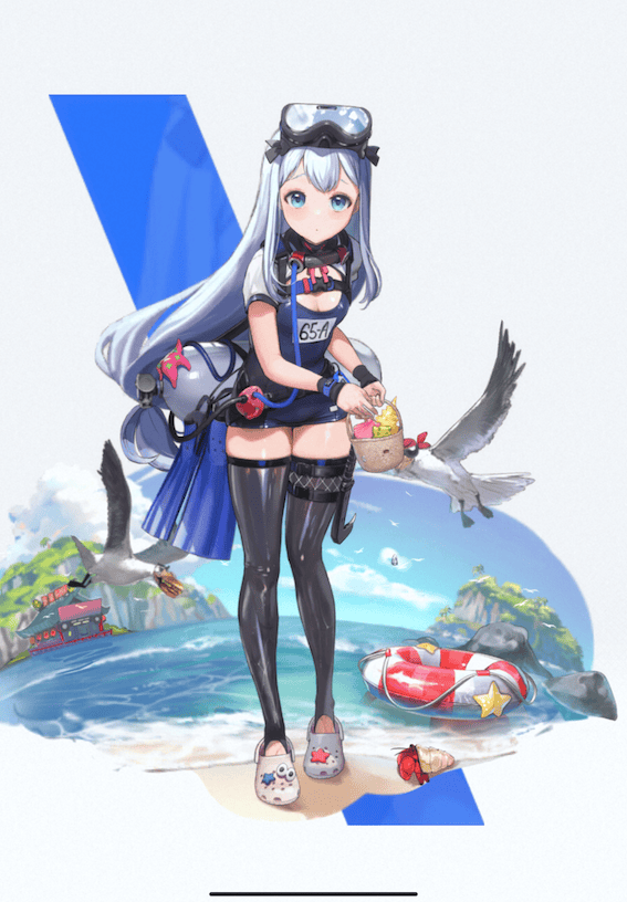 期間限定衣装「アンカー・ザ・ダイバー」を着たキャラクターのイラスト