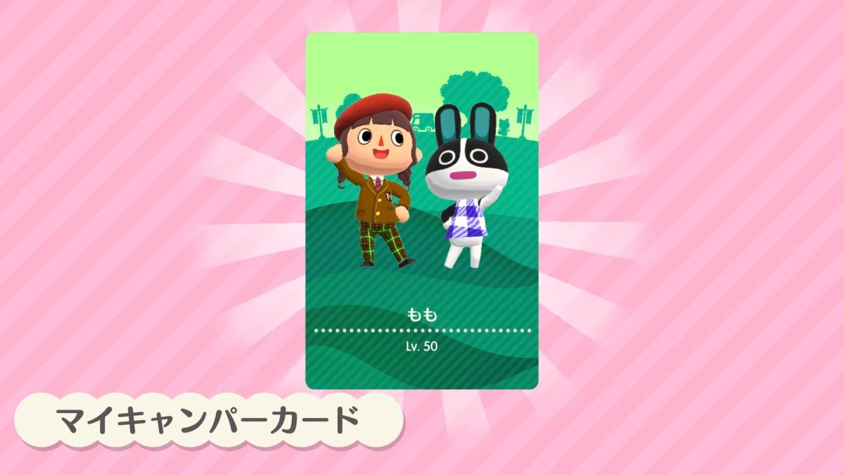 自分を紹介する「マイキャンパーカード」のサンプル画面