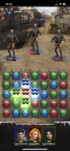パズルのピースを4つ揃えてグレネードが発生する場面