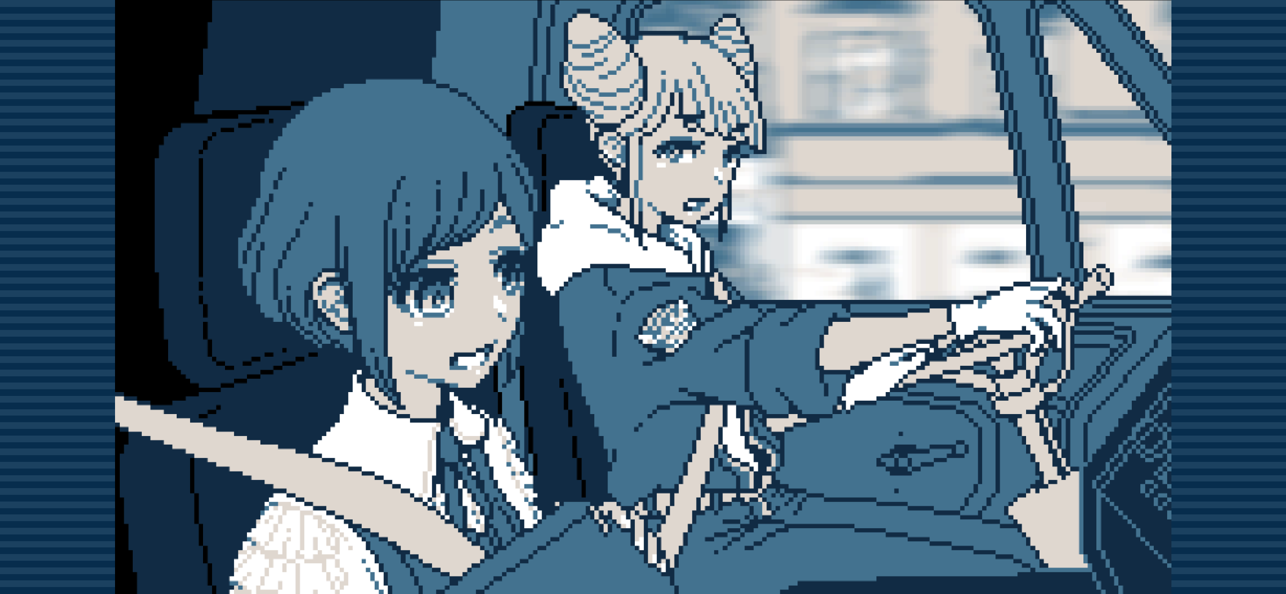 あざみと仲間が車で移動しながら会話するシーン